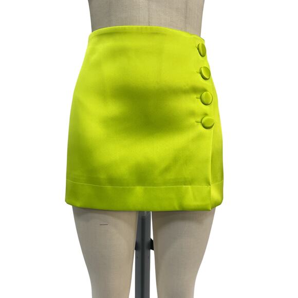 Michael Costello X Revolve 'Marissa' Green Polyester Skirt Size L - Picture 2 of 6